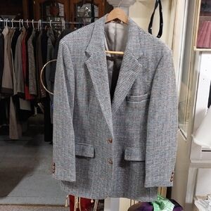 Vtg. Hornes Wall Street Collection Men's Gray Checkered Blazer